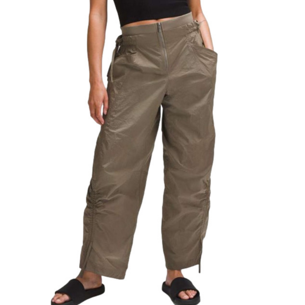 Lululemon Brown Cinchable Wide-Leg High-Rise Pant Nomad Double Waistband Cropped